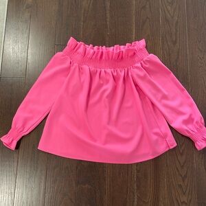 Crown & Ivy Pink Ruffle Top